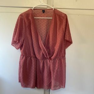 Peach/rose colored blouse   Size xtra large
